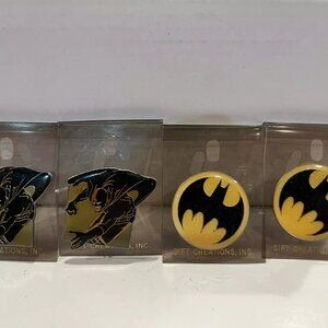 Batman Pins Gift Creations Lot of 4 Pins, Vintage 1991 Epoxy Lapel